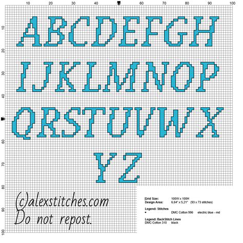 Free cross stitch alphabet patterns. Cross stitch alphabet uppercase letters for names with cat ...