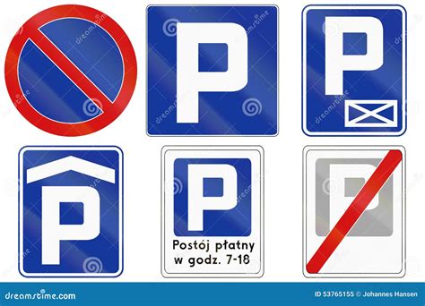 Parking Signs In Poland Stock Illustration Illustration Of Group