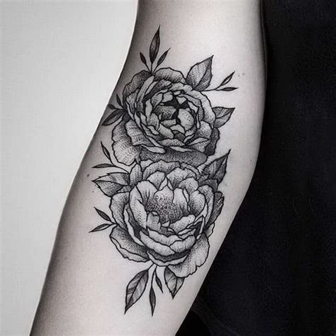 Engraving Style Black Ink Forearm Tattoo Of Rose Flowers Tattooimagesbiz