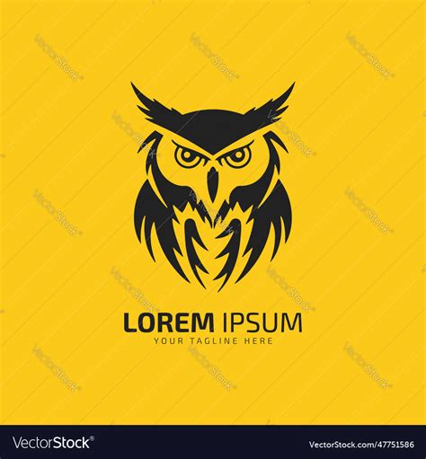 Angry Owl Logo Template Design Royalty Free Vector Image