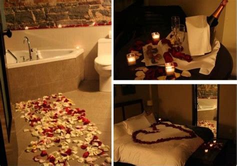 If you are celebrating an anniversary or another special occasion, then maybe rose petals and champagne in the bedroom would how can i have a romantic night with my boyfriend? romantic night ideas | Hotel Room Decoration, Romantic ...