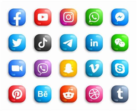 Premium Vector Social Media Modern Ios 3d Icons Set Social Media