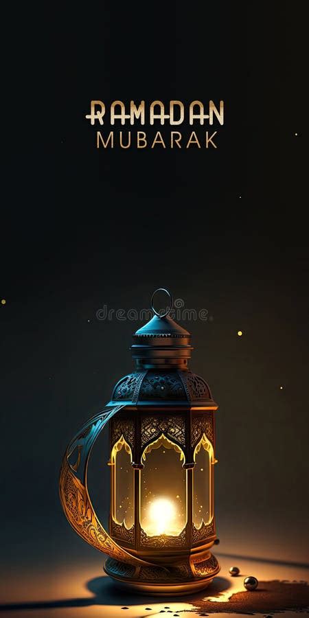 Ramadan Mubarak Banner Design With Golden Glitter Text 3d Render Of