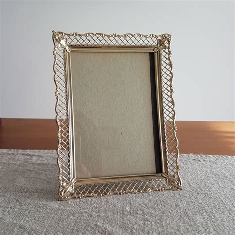 5 X 7 Brass Gold Tone Metal Picture Frames W Etsy Metal Picture