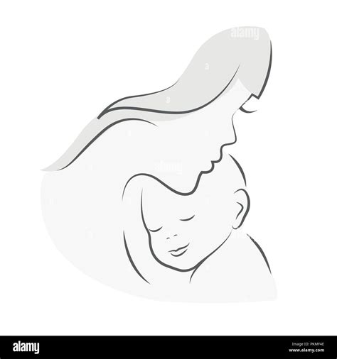 Mère Et Bébé Maman Embrasse Son Enfant Dessin Illustration Vecteur Eps10 Image Vectorielle Stock