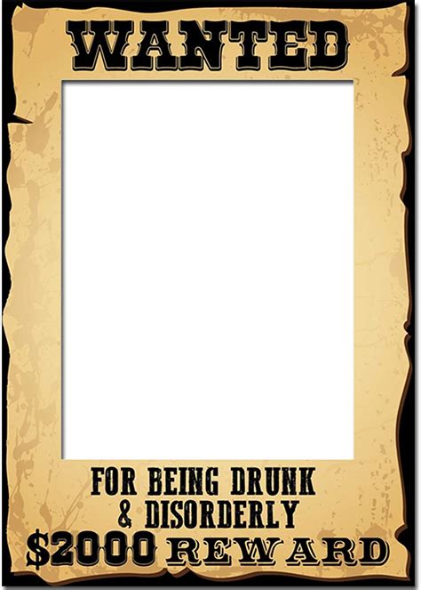 A3 Wild West Wanted Poster Photo Prop Drunk And Disorderly