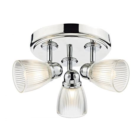 This sleek and modern fixture has a cool steel, industrial look that will go well with homes decorated in a modern style. Dar Lighting Cedric 3 Light Bathroom Ceiling Spot Light ...