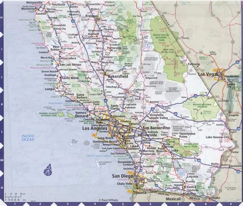 Detailed Roads Map Of California Highway Rivers Towns Parks Cities