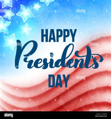 Happy Presidents Day In Usa Card Template Poster With Handwritten