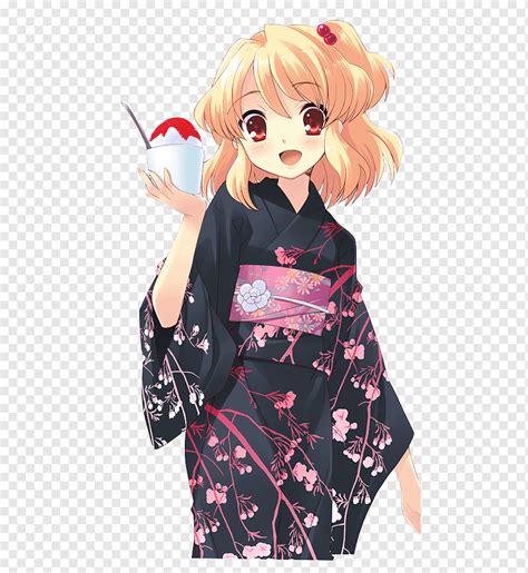 Kimono Anime Yukata Japanese Clothing Anime Girl Black Hair Manga