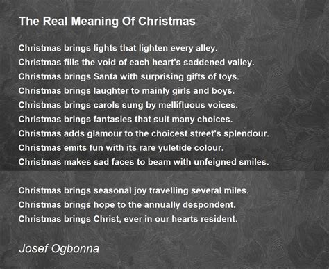 the real meaning of christmas the real meaning of christmas poem by joseph c ogbonna ogbonna