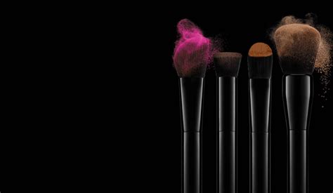Brushes With Coloured Make Up On A Dark Background Brushes And Make Up Wallpaper Download