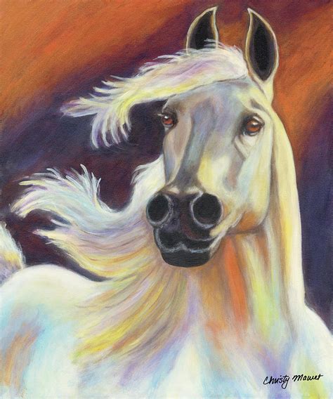 The White Warhorse Painting By Christy Mawet Fine Art America