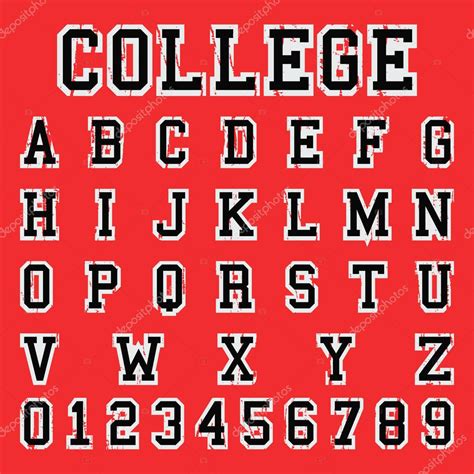 College Script Font Alphabet College Font Template — Stock Vector