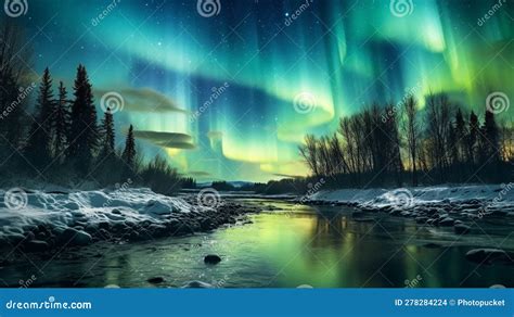 The Enchanting Aurora Stock Illustration Illustration Of Astronomy