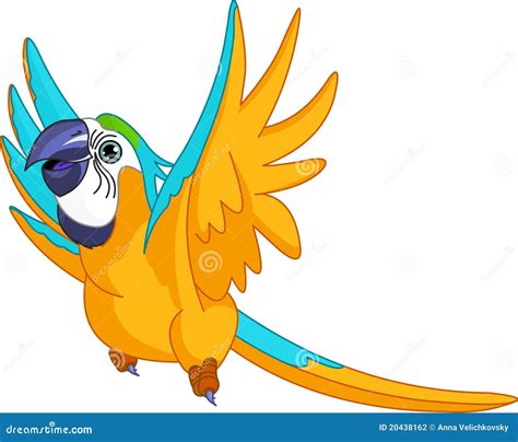 Flying Parrot Stock Vector Illustration Of Smiling Blue 20438162