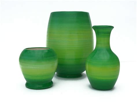 Lime Green Ceramic Vase Set By Theheadscreation On Etsy