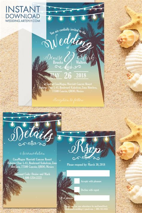 destination wedding invitation templates