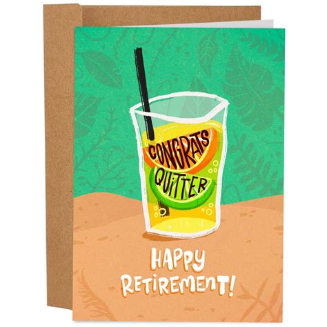 Congrats Quitter Happy Retirement Funny Retirement Card Funny Retired