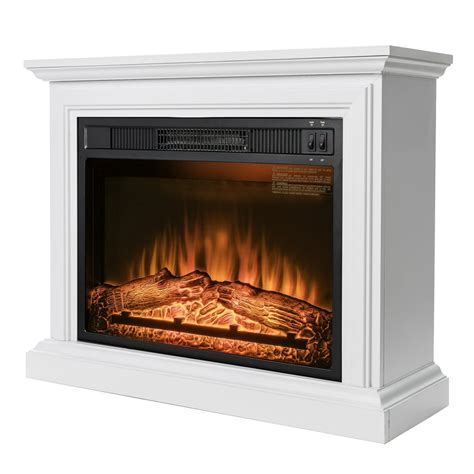 akdy fp0090 32 electric fireplace freestanding white wooden mantel firebox heater 3d flame w