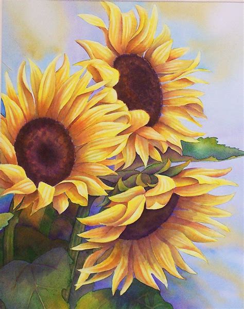 Sunflowers Watercolor Painting Sunflower Watercolor Painting