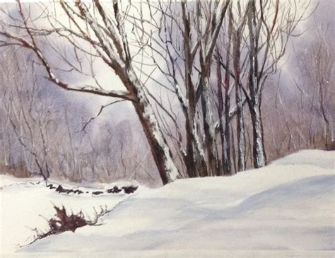 Winter Snow Watercolour Painting Landscape Paintings Snow Scenes