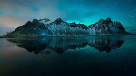 Nature Landscape Winter Snow Clouds Mountains Aurorae Höfn