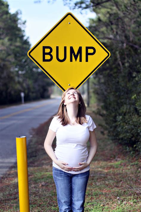 Cutest Maternity Picture Taken Next To The Bump Sign That I Have Seen