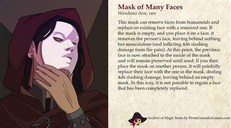 Mask of Many Faces | Dungeons and dragons 5, Magic, D d items