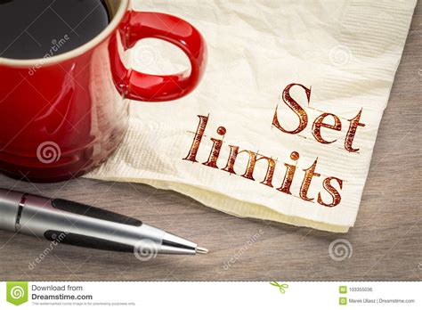 Set Limits - Productivity Advice On Napkin Stock Photo - Image of limit ...