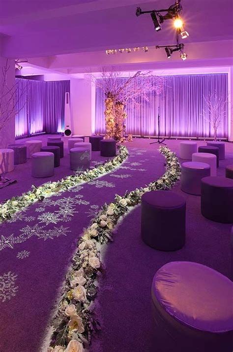 Purple Winter Wonderland Wedding Ceremony Wedding