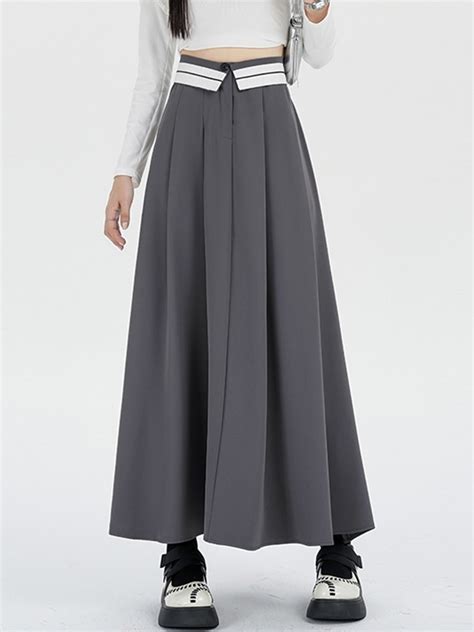 TIGENA Elegant Maxi Suit Skirt For Women 2023 New Korean Fashion Design