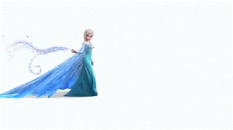 The Frozen Queen Is Dressed In Blue And Has Her Hair Blowing Back Into The Wind