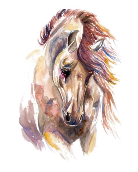 Digital Watercolor Horse Wall Art Print Etsy In 2020 Horse Art