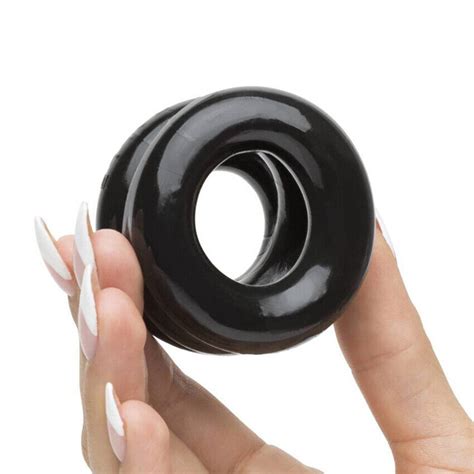 Super Stretchy Silicone Cock Ring Scrotum Testicle Ball Prolong Delay Donut Ring Ebay