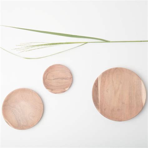 Plate Acacia Wood Ø13 cm Urban Nature Candle Light Dinner Wooden
