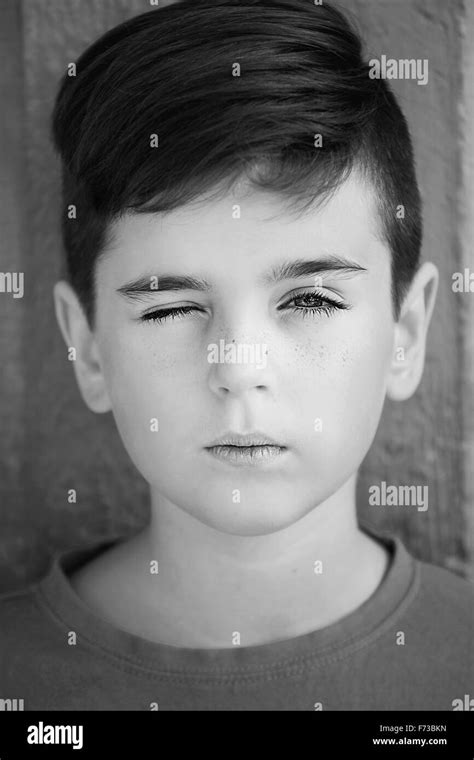 Close Up Portrait Of A Handsome Boy Stock Photo Alamy
