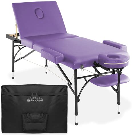 saloniture professional portable lightweight tri fold massage table with aluminum legs