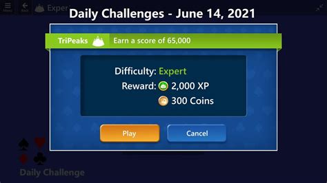 Microsoft Solitaire Collection Tripeaks Expert June 14 2021