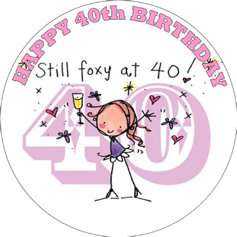 Happy 40th Birthday Happy 40th Birthday Female Edible Cake Topper