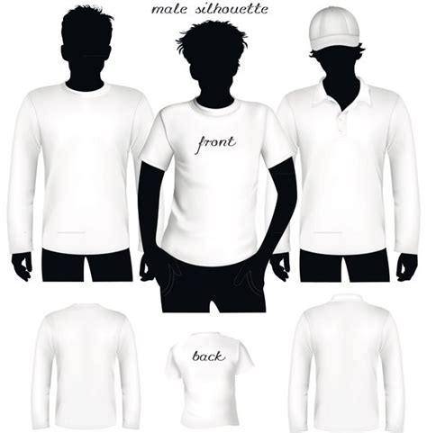 Free White T Shirt And Polo Shirt Templates Vector 01