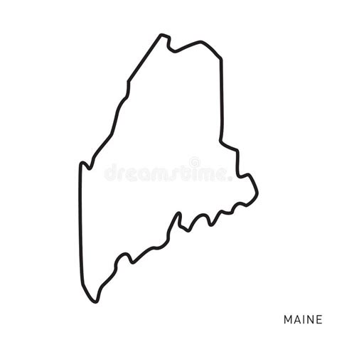 Maine Map Outline Vector Design Template Editable Stroke Stock Vector