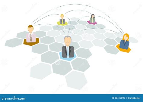 Business People Connecting Networking Icons Stock Vector