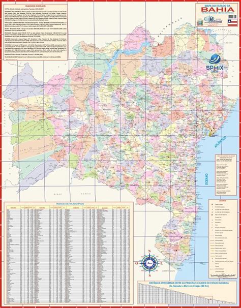 Mapa Politico Estado Da Bahia Atualizado Gigante 120x90cm Spmix