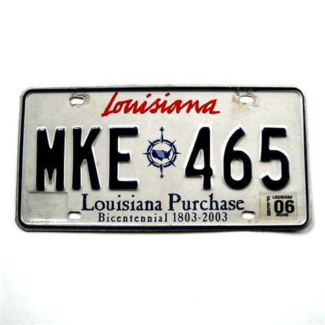 Louisiana State Bicentennial Authentic License Plate