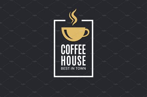 Coffee Cup Logo Coffee House Label Card Templates ~ Creative Market