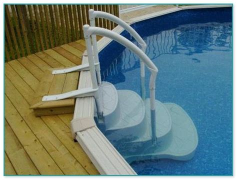Above Ground Pool Steps Attached To Deck Pool Patio Pool Decks