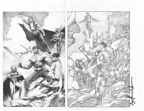 Jay Anacleto The Alliance Part 2 The Avengers Study Comic Art