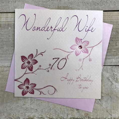 Amazon Com WHITE COTTON CARDS Flowers Wonderful Wife Happy Handmade Th Birthday Card