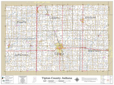 Tipton County Indiana 2022 Wall Map Mapping Solutions